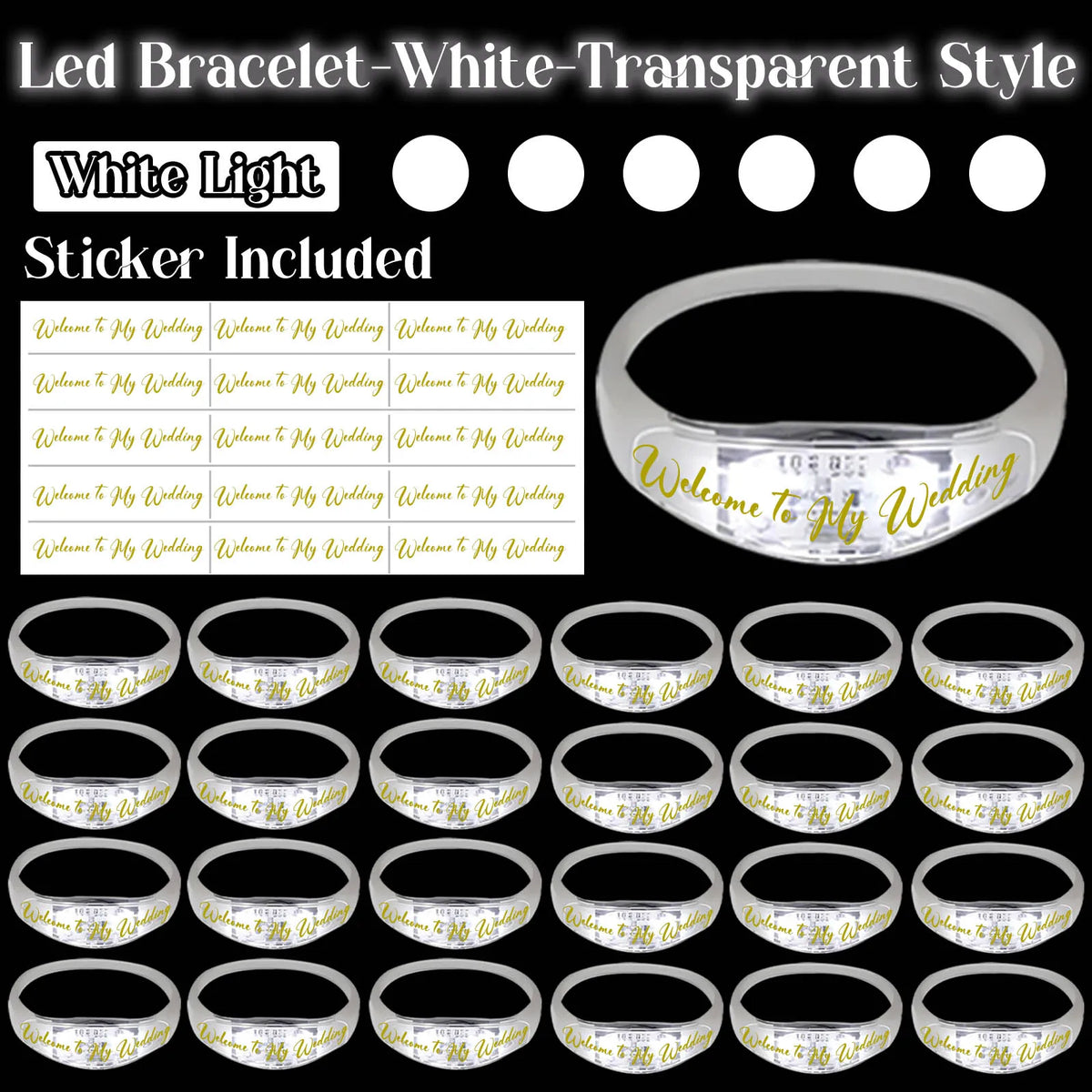 20-200Pcs Music & Sound Activated LED Bracelet Light up Bracelet Glow in the Dark Bracelets Wedding Party Accessories for Guests