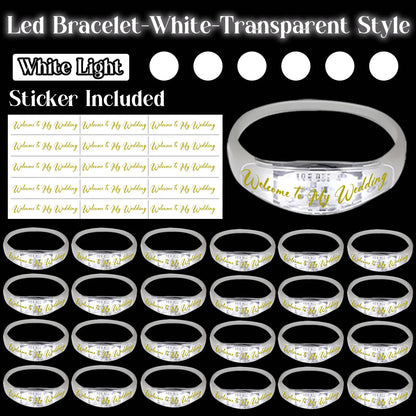 20-200Pcs Music & Sound Activated LED Bracelet Light up Bracelet Glow in the Dark Bracelets Wedding Party Accessories for Guests