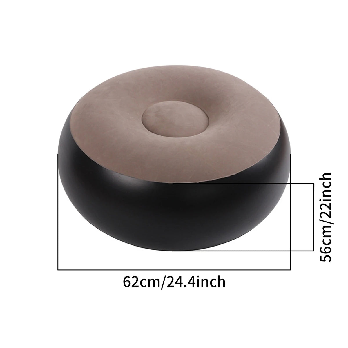 1PC Inflatable Foot Stool Ottoman Round Air Footrest Pouf Portable Seat Sofa Chair 2-in-1 Footrest & Extra Seating Lightweight