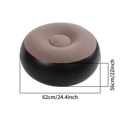 1PC Inflatable Foot Stool Ottoman Round Air Footrest Pouf Portable Seat Sofa Chair 2-in-1 Footrest & Extra Seating Lightweight