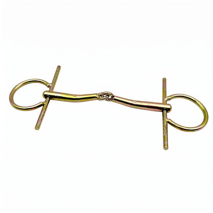 H-Shaped Horse Bit Straight Cheek Cheek Pieces Stainless Metal Riding Gear Golden Finish Finish Bridle Hardware