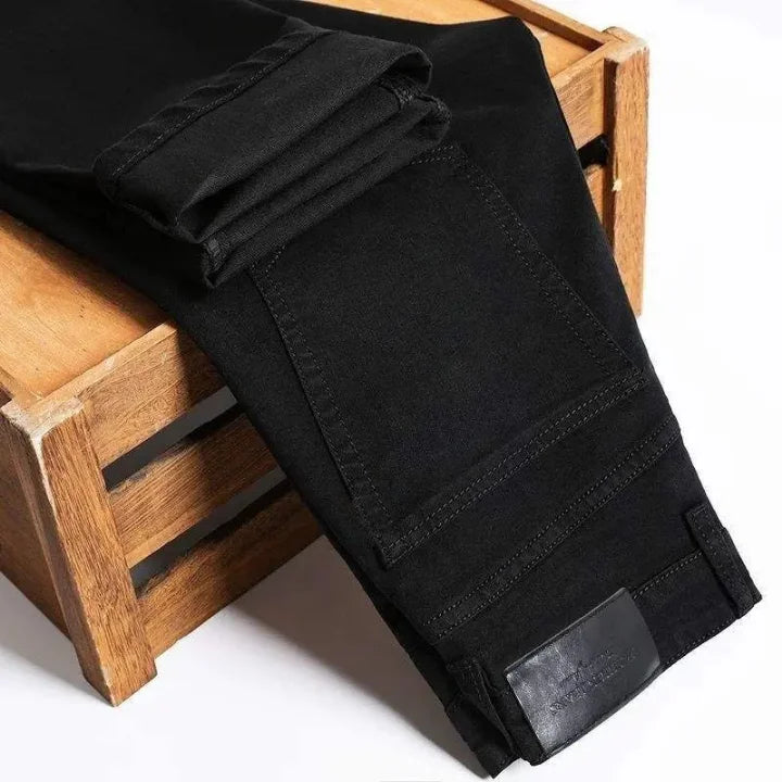 Wholesale Denim Jeans for Men Casual Regular Fit Stretch Breathable Solid Mid Waist Straight Style Fit Jeans