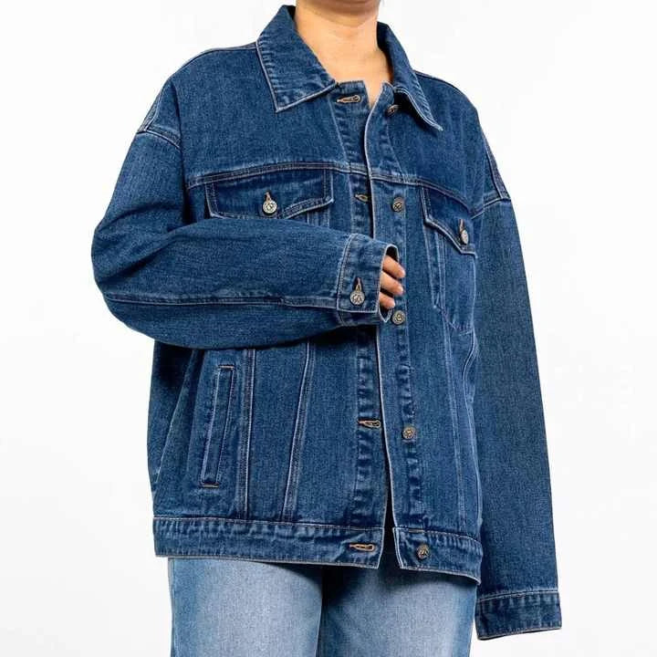 Best New Fashion Pakistan Manufacturer Plus Size Custom Design Printed Denim Button Women Jeans Jackets High Quality Vintage
