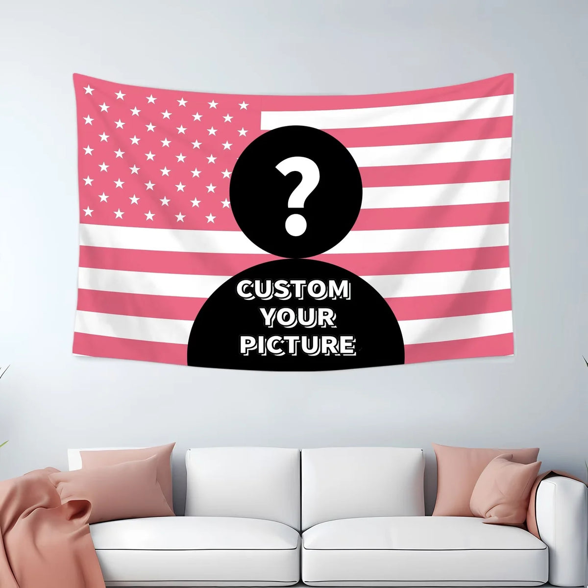 1pc Customizable Personalized Tapestry With Photos And Text, For Birthday, Wedding, Halloween, Christmas, Party