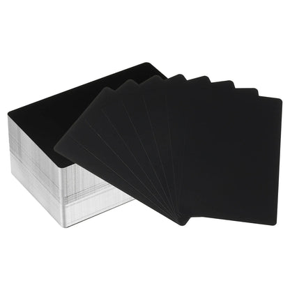 100/200/300Pcs Blank Metal Business Cards 0.21mm Thick 3.4x2.1 Inch Aluminum Laser Engrave Printable Name Card for Custom DIY