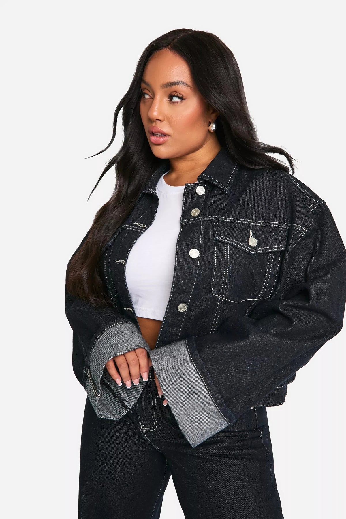 Wholesale Women's Denim Jacket Button Autumn Casual Regular Fit Plus Size Vintage Breathable Stonewashed In-Stock