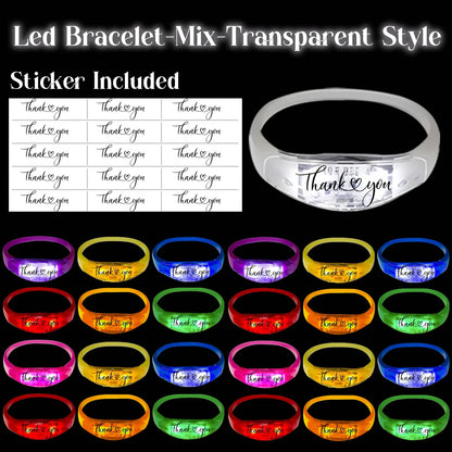 20-200Pcs Music & Sound Activated LED Bracelet Light up Bracelet Glow in the Dark Bracelets Wedding Party Accessories for Guests