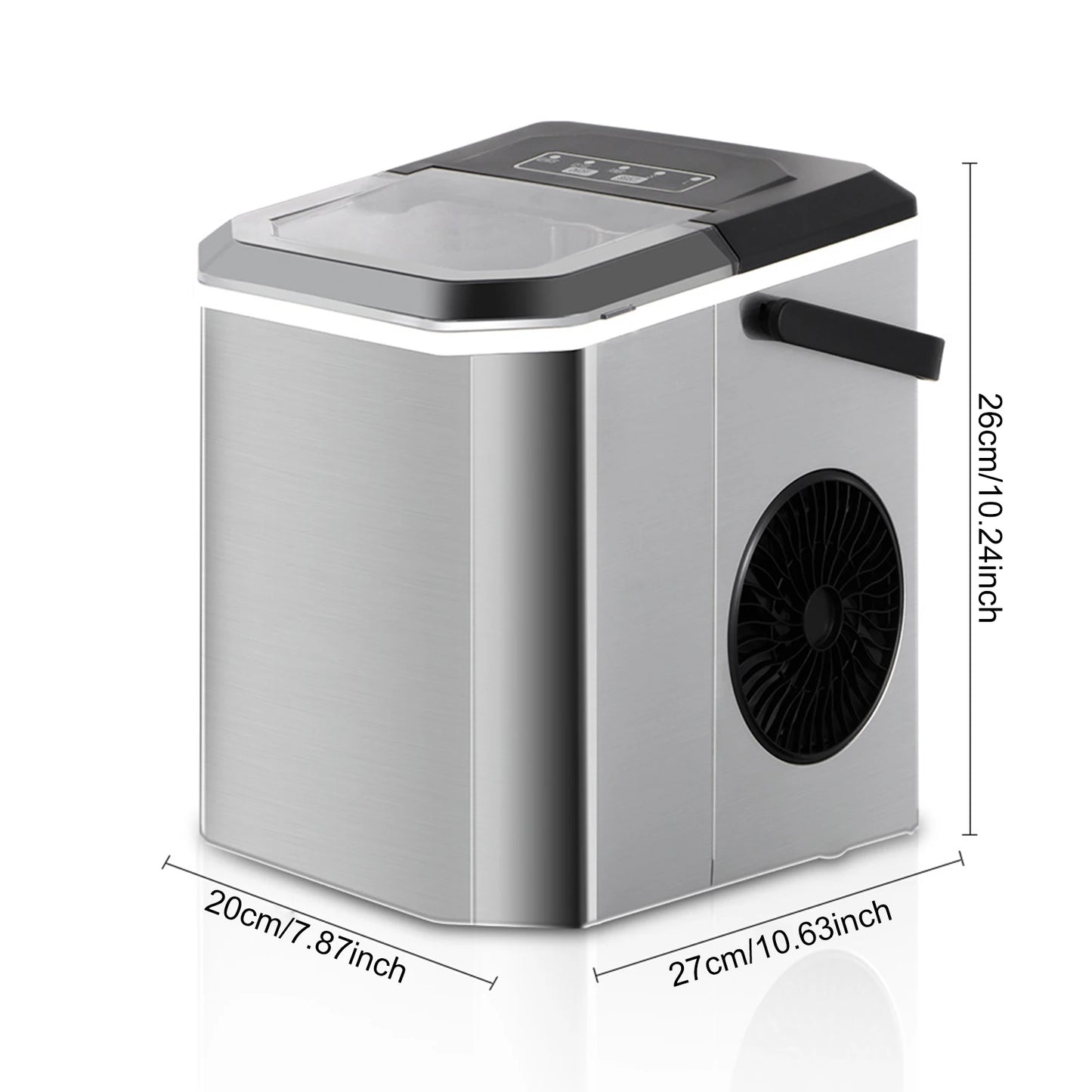 Electric Ice Machine Commercial Quick Ice Cube Maker Countertop Mini Ice Maker Machine for Camping Office Kitchen Home Party Bar