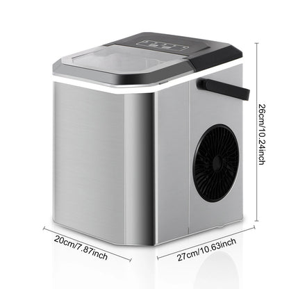 Electric Ice Machine Commercial Quick Ice Cube Maker Countertop Mini Ice Maker Machine for Camping Office Kitchen Home Party Bar