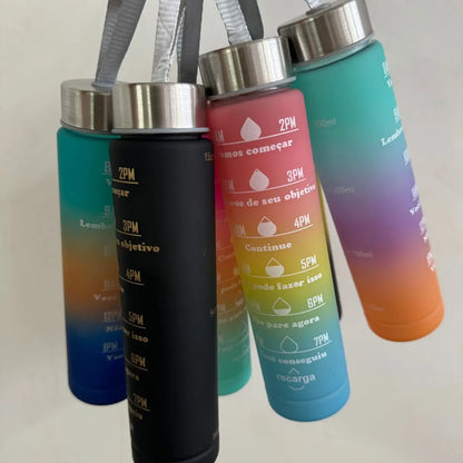 300ml Bottle of Water Motivational in Portuguese Squeeze Capacity