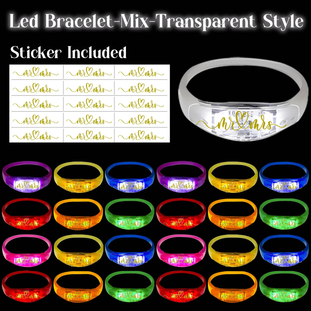 20-200Pcs Music & Sound Activated LED Bracelet Light up Bracelet Glow in the Dark Bracelets Wedding Party Accessories for Guests