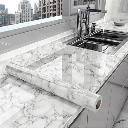 Marble Self-Adhesive Wallpaper Waterproof and Oil Resistant PVC Stickers Kitchen and Living Room Background Wall Wallpaper