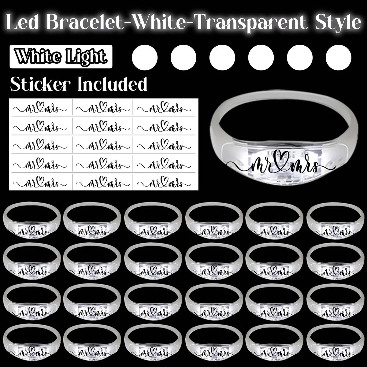 20-200Pcs Music & Sound Activated LED Bracelet Light up Bracelet Glow in the Dark Bracelets Wedding Party Accessories for Guests