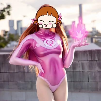 Invincible Atom Eve Cosplay Fantasia Costume Disguise for Adult Women Jumpsuit Bodysuit Pink Outfits  Halloween Carnival Suit