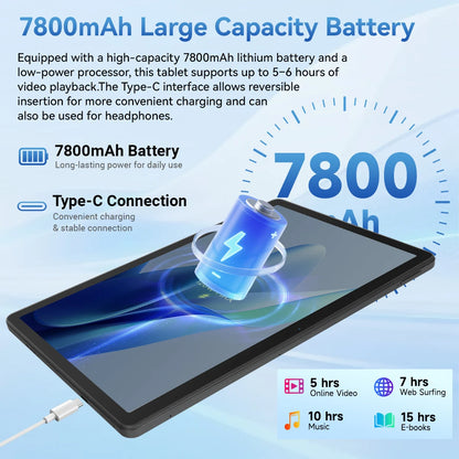 11 Inch Tablet PC K6ProL A333 Processor Android 16 32GB(3+29GB) RAM 256GB ROM 1280*800 IPS HD 7800mAh WiFi6 Gemini AI Widevine L1 With Keyboard Mouse Stylus Earphone Case US Local Warehouse