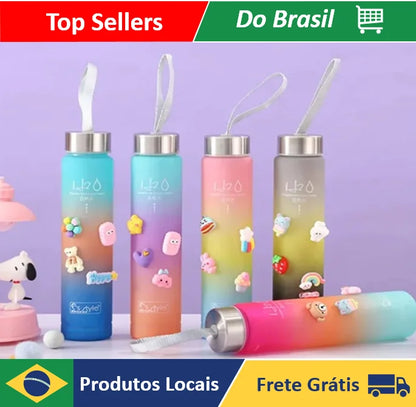 300ml Bottle of Water Motivational in Portuguese Squeeze Capacity
