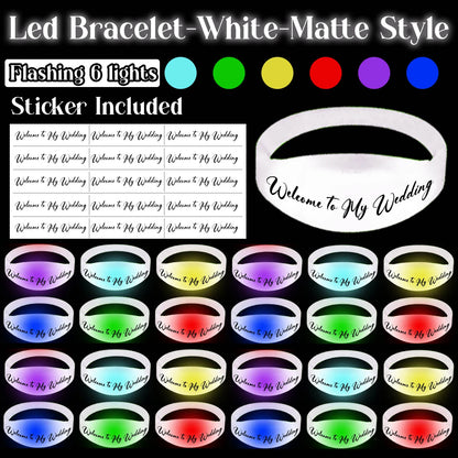 20-200Pcs Music & Sound Activated LED Bracelet Light up Bracelet Glow in the Dark Bracelets Wedding Party Accessories for Guests
