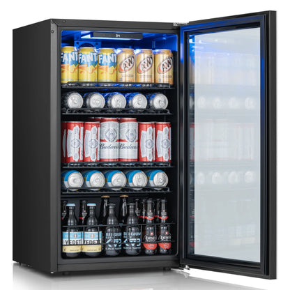 beverage cooler 3.1/3.35/4.59 cu.ft 88/95/130L Single temperature zone Direct cooling beverage/beer refrigerator Built in LED ambient-lighting light Perfect for kitchen/living room/office area/bar counter and other occasions