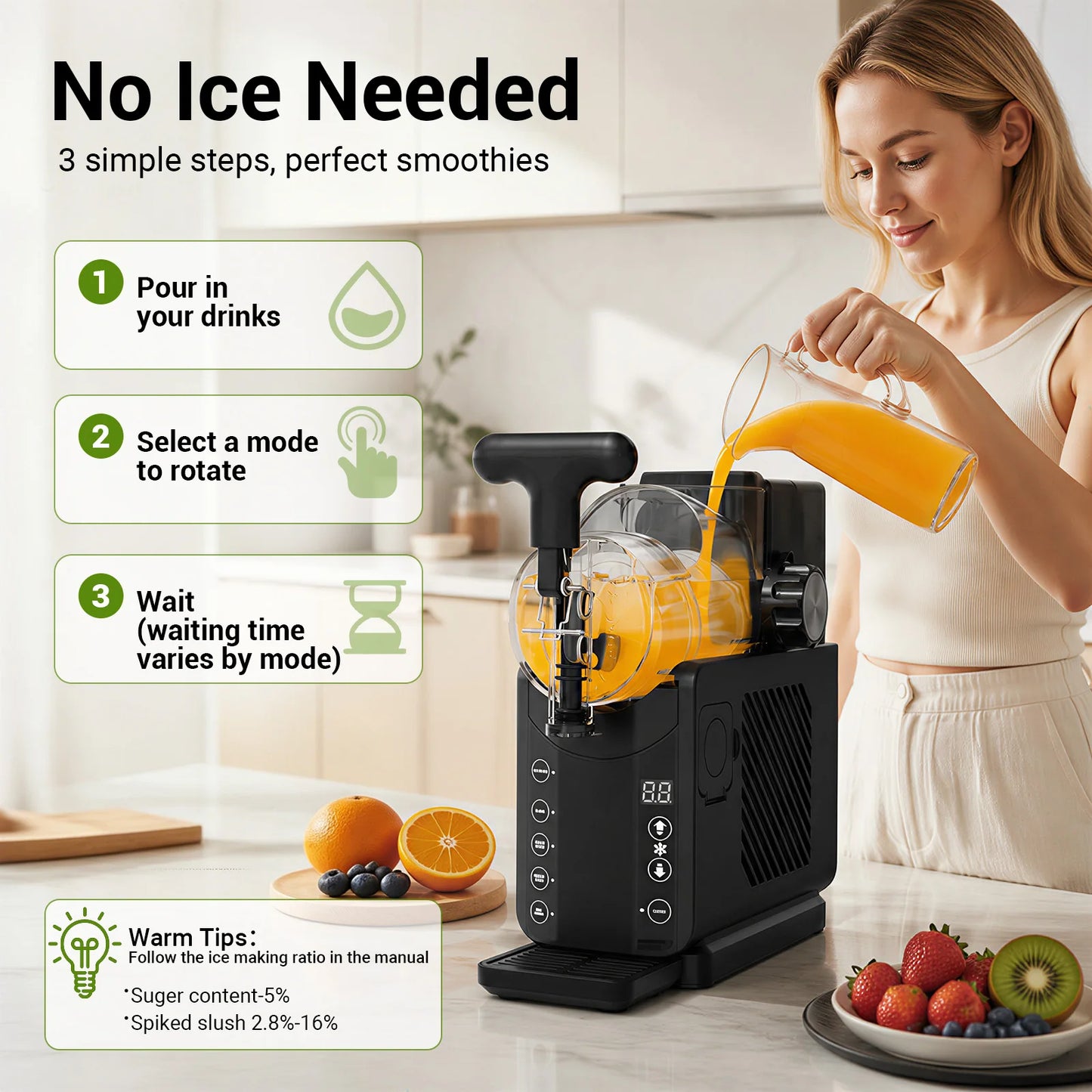 2-in-1 Slushie Machines & Soft Serve Ice Cream Maker, 68oz Vessel No-Ice-Needed  Slushy Maker Machine Frozen Drink Machine