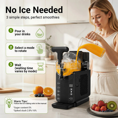 2-in-1 Slushie Machines & Soft Serve Ice Cream Maker, 68oz Vessel No-Ice-Needed  Slushy Maker Machine Frozen Drink Machine