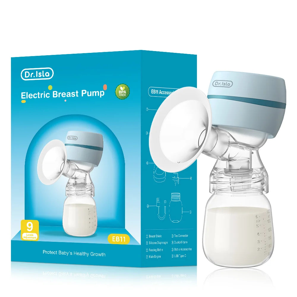 MAMIJOY Portable Electric Breast Pump Intelligent Integrated High Suction Breast Pump Fortable Painless＆Silent Breast EB11