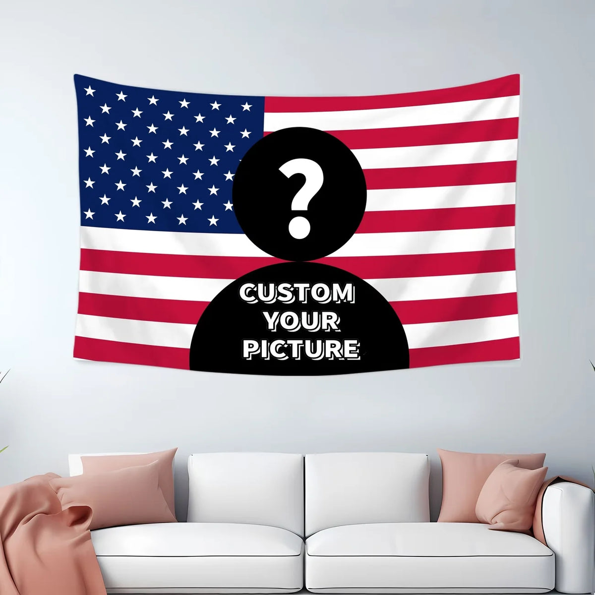 1pc Customizable Personalized Tapestry With Photos And Text, For Birthday, Wedding, Halloween, Christmas, Party