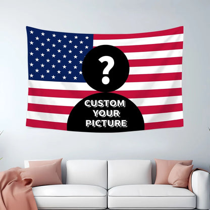 1pc Customizable Personalized Tapestry With Photos And Text, For Birthday, Wedding, Halloween, Christmas, Party