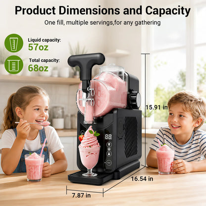 2-in-1 Slushie Machines & Soft Serve Ice Cream Maker, 68oz Vessel No-Ice-Needed  Slushy Maker Machine Frozen Drink Machine