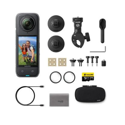 Insta360 X4 Motorcycle Bundle- 8K Waterproof 360 Action Camera, 4K Wide-Angle Video, 135-Min Battery, AI Editing, Stabilization, for Sports & Travel