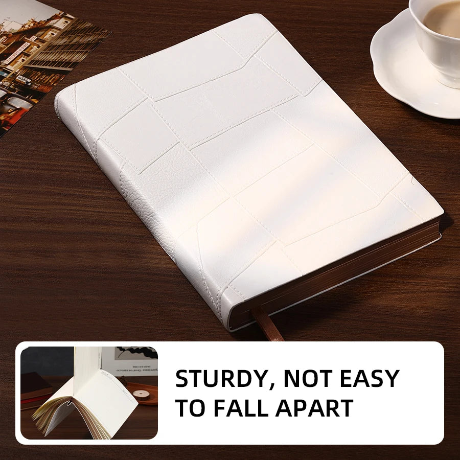 A5 soft cover PU notebook, 300 pages, durable, economical, stylish, thick eye protection paper notebook