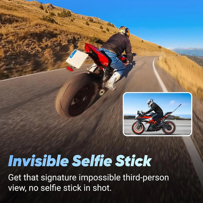 Insta360 X4 Motorcycle Bundle- 8K Waterproof 360 Action Camera, 4K Wide-Angle Video, 135-Min Battery, AI Editing, Stabilization, for Sports & Travel
