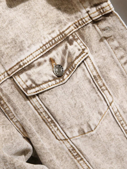 High Quality Custom Women's Denim Jacket Pakistan Manufacturer Autumn Winter Knitted Washed Cotton Button Closure OEM Vintage