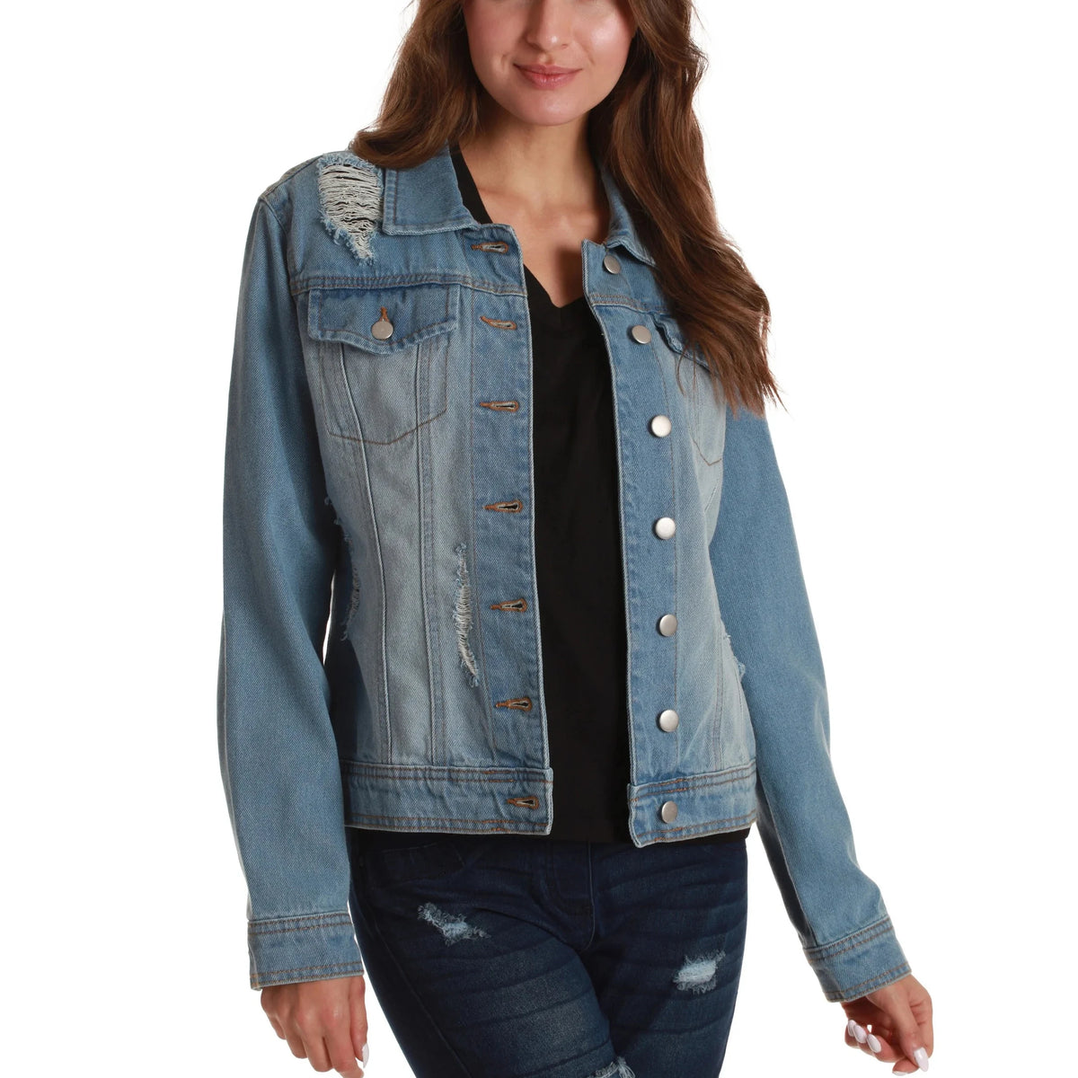 High Premium High Quality Custom Women's Denim Jacket Button Detail Vintage Style Sweet Design OEM Services