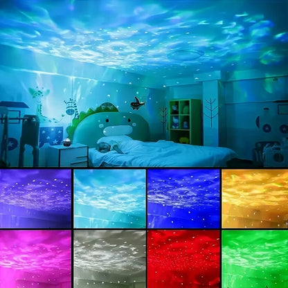 USB LED Night Light Starry Sky Projector Lamp Aurora DC 5V RGB Remote Control Rotating Lighting for Home Party Room Decoration
