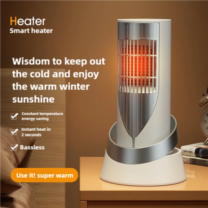 Space Heater, PTC Ceramic Heating, Indoor Electric Heater, Small Portable Heater for Office Patio Garage Home, Mini Desktop Ceramic Heater with Overheating and Tip Over Protection