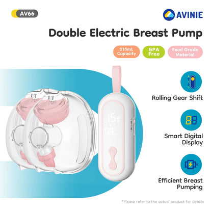 MAMIJOY AV66 Wearable Breast Pump  Portable Low Noise Breastfeeding Pump with 4 Modes 15 Levels Double Electric Breast Milk Pump