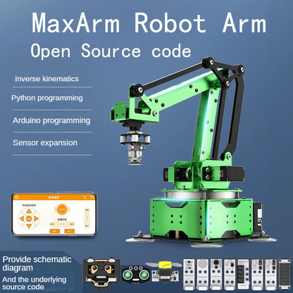 MaxArm 5 Axis Robot Arm Open Source Inverse Kinematics Robotics Manipulator for Arduino and AI Python ESP32 Programmable Robot