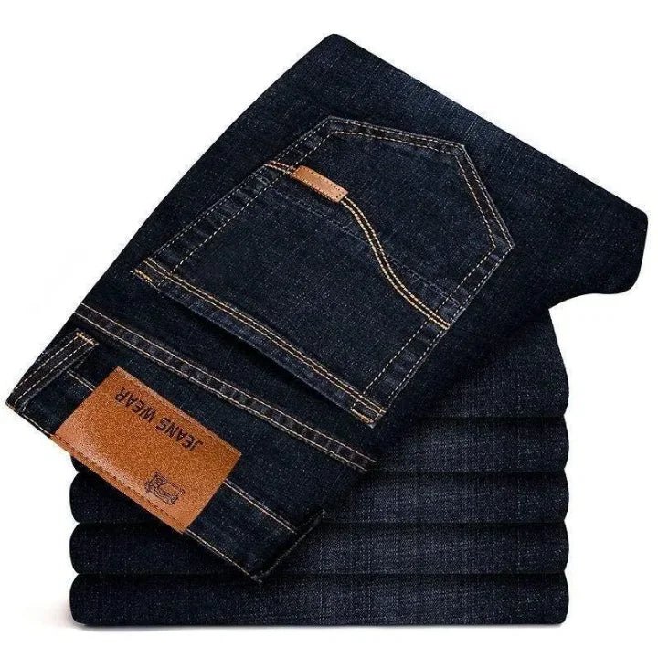 Wholesale Denim Jeans for Men Casual Regular Fit Stretch Breathable Solid Mid Waist Straight Style Fit Jeans