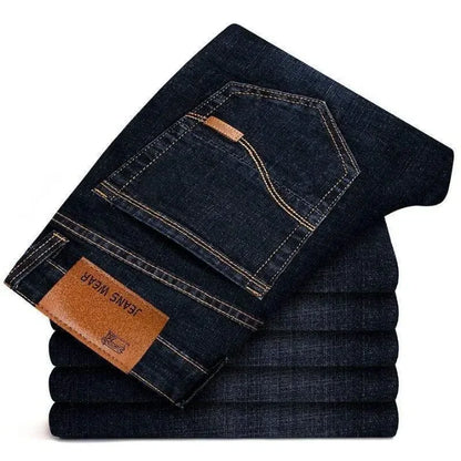 Wholesale Denim Jeans for Men Casual Regular Fit Stretch Breathable Solid Mid Waist Straight Style Fit Jeans
