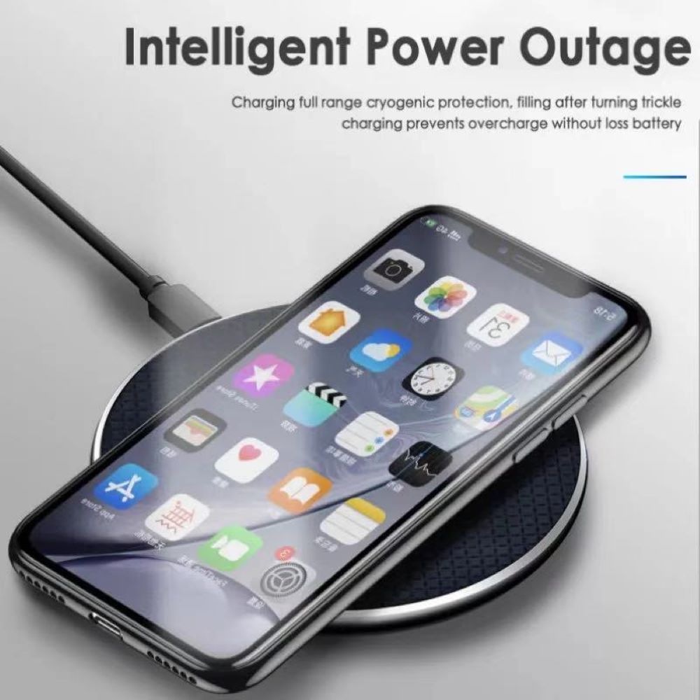 Round wireless ultra-thin charger new product 10W aluminum alloy mobile phone wireless charger gift gift Android Apple universal