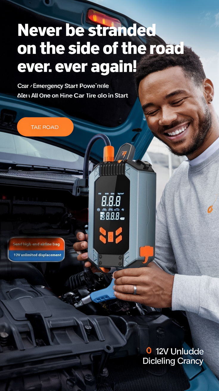 Car Wireless Inflatable emergency Start Power All-in-one Machine