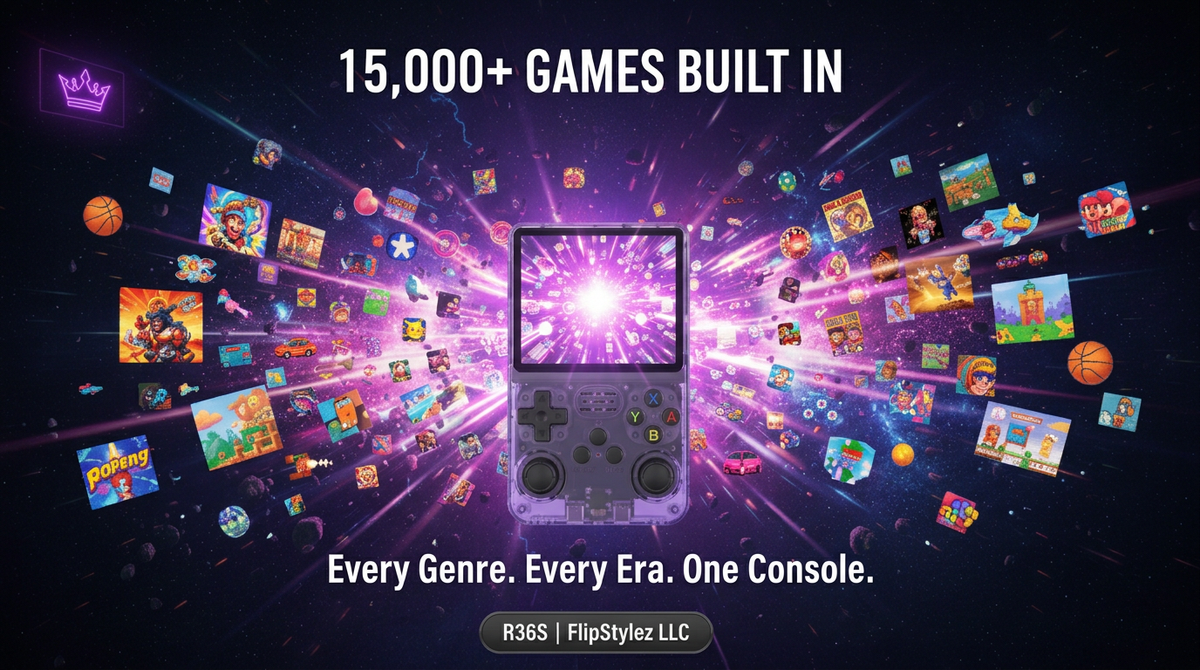 Mini R36S Retro Handheld Game Console | Linux ArkOS System, IPS Screen & 20,000 Games | Compatible with PS1, PSP, GBA, SNES, N64 & More