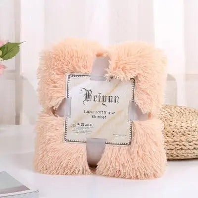 35   New Arrival Long Shaggy Throw Blanket Bedding Sheet Large Size Warm Soft Thick Fluffy Sofa Sherpa Blankets Pillowcase