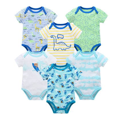 Kavkas Baby Girls Bodysuits 6/3 pcs/lot Summer Cotton Baby Clothes Short Sleeve Newborn body bebe 0-3 months Infant Clothing