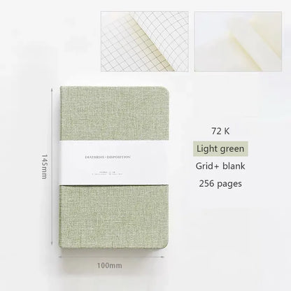 Blank And Grid Paper Notebook Linen Hard Cover 256 Pages Paper 80 GSM Journal Planner Office School Supplies Stationery