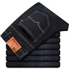 Men's Smart Casual Plus Size Solid Knitted Softener Mid Waist Breathable Windproof Eco-Friendly Washed Quick Dry Jeans