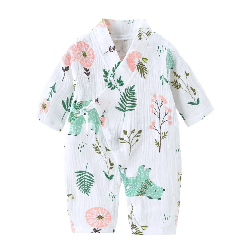 Baby Clothes Newborn Jumpsuit Girls Boys Muslin Cotton Long Sleeve Romper 0-24M