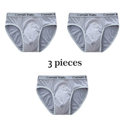 3Pcs/Lot Men's panties Silk  Men's Underwear New  Briefs Men Bamboo Fiber Mens Bodysuit Male Comfortable Solid Underpants