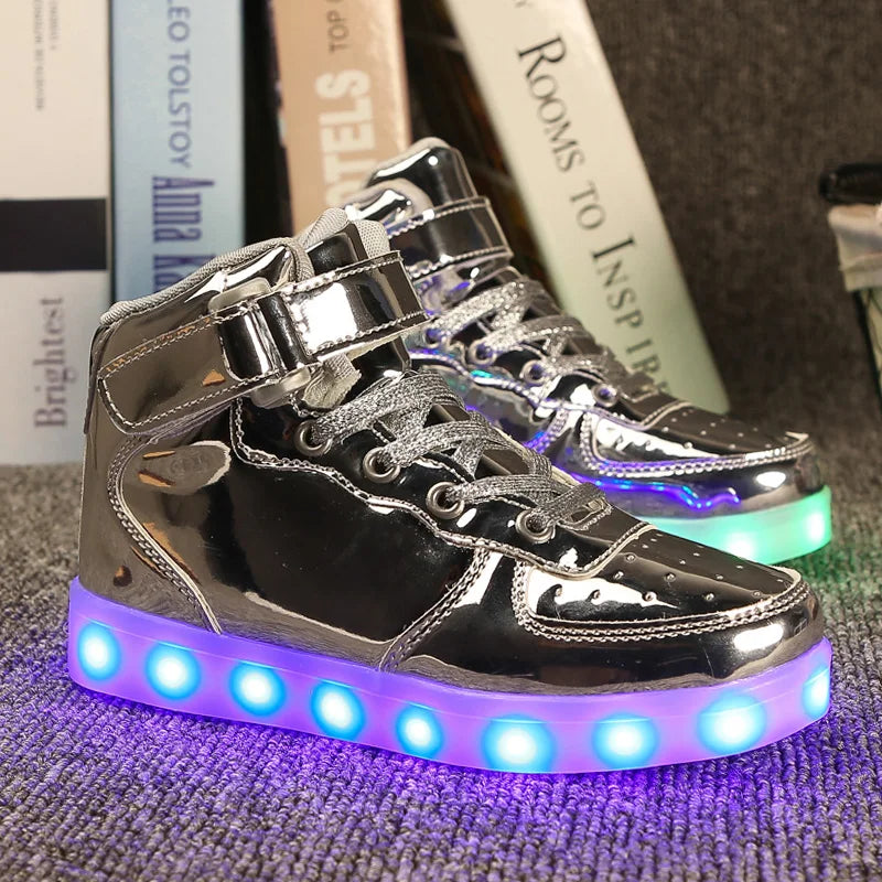Men Sneakers Kid Boots Girl Boy Footwear Women Fashion Casual Sport Outdoor Dance Flats Children Led Light Up Hip-Hop Shoes