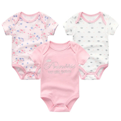 Baby Boy Jumpsuits 3 Pieces Newborn Clothes Set Toddler Girl Bodysuit Kiddiezoom Clothing 100%Cotton Soft Infant Rompers 0-12M